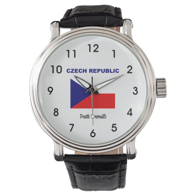 Vlag en motto van Tsjechië Horloge (Voorkant)