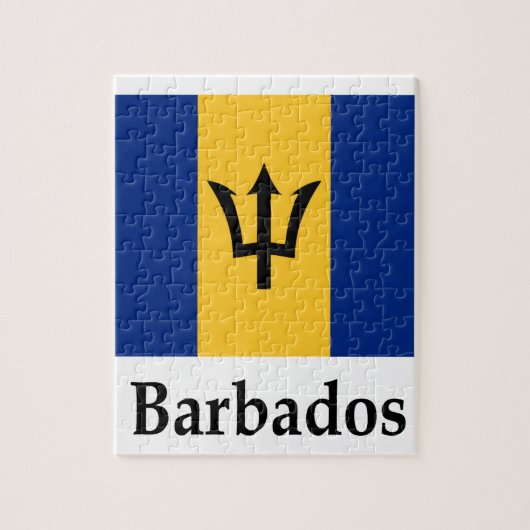 vlag en naam van Barbados Legpuzzel (Verticaal)