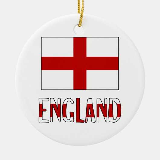 Vlag en naam van Engeland Keramisch Ornament (Voorkant)