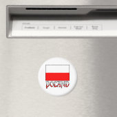 Vlag en naam van Polen Magneet (Insitu (Vaatwasser))