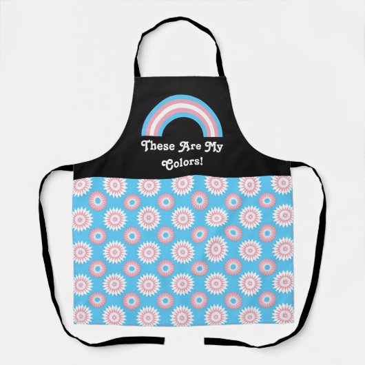 vlag en regenboog van een transgenderpride met tek schort (Voorkant)