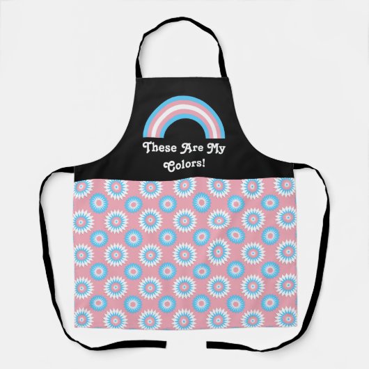 vlag en regenboog van een transgenderpride met tek schort (Voorkant)