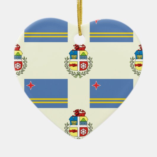 Vlag en rest van Aruba Keramisch Ornament (Voorkant)