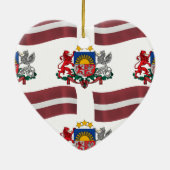 Vlag en rest van Letland Keramisch Ornament (Achterkant)