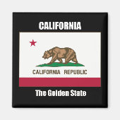 Vlag en slogan van Californië Magneet (Voorkant)