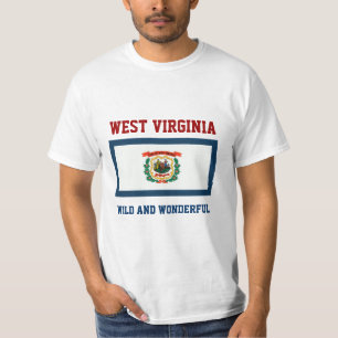 Vlag en slogan van West Virginia T-shirt