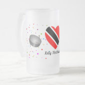 Vlag en steelpan van Trinidad en Tobago met Jouw n Matglas Bierpul (Voorkant links)