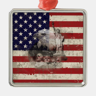 Vlag en symbolen van de Verenigde Staten ID155 Metalen Ornament