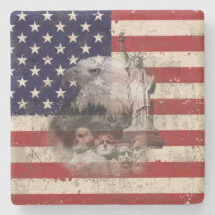 Vlag en symbolen van de Verenigde Staten ID155 Stenen Onderzetter