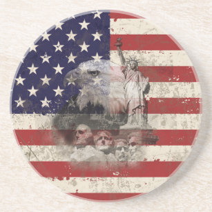 Vlag en symbolen van de Verenigde Staten ID155 Zandsteen Onderzetter