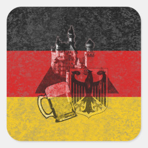 Vlag en symbolen van Duitsland Vierkante Sticker