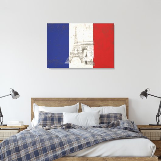 Vlag en symbolen van Frankrijk ID156 Canvas Afdruk (Insitu (Slaapkamer))