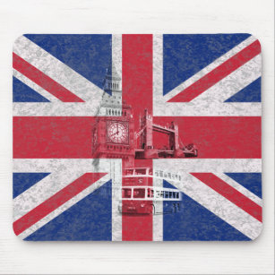 Vlag en symbolen van Groot-Brittannië ID154 Muismat