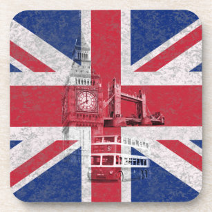 Vlag en symbolen van Groot-Brittannië ID154 Onderzetter