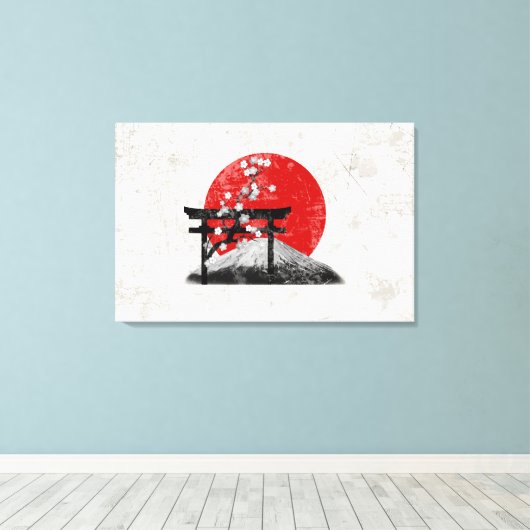 Vlag en symbolen van Japan ID153 Canvas Afdruk (Insitu (Houten vloer))