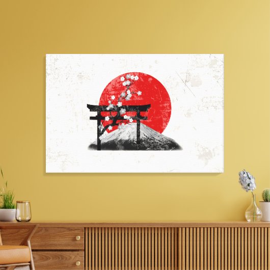 Vlag en symbolen van Japan ID153 Canvas Afdruk (Insitu (Woonkamer))