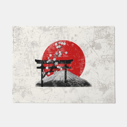 Vlag en symbolen van Japan ID153 Deurmat (Voorkant)