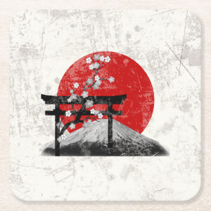 Vlag en symbolen van Japan ID153 Kartonnen Onderzetters