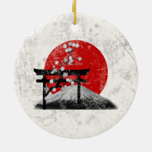 Vlag en symbolen van Japan ID153 Keramisch Ornament