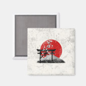 Vlag en symbolen van Japan ID153 Magneet (Voorkant / Achterkant)