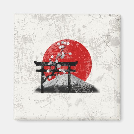 Vlag en symbolen van Japan ID153 Magneet (Voorkant)