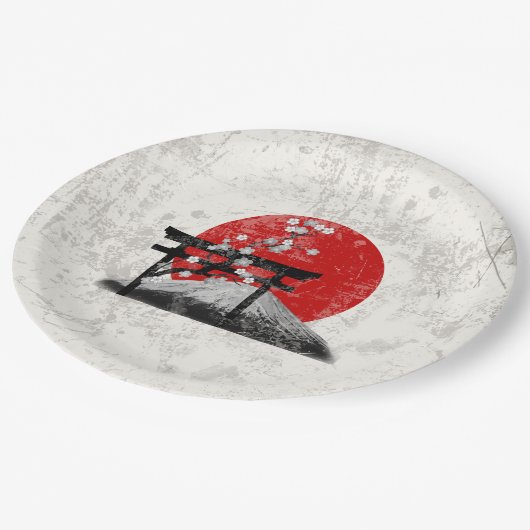 Vlag en symbolen van Japan ID153 Papieren Bordje (Gekanteld)