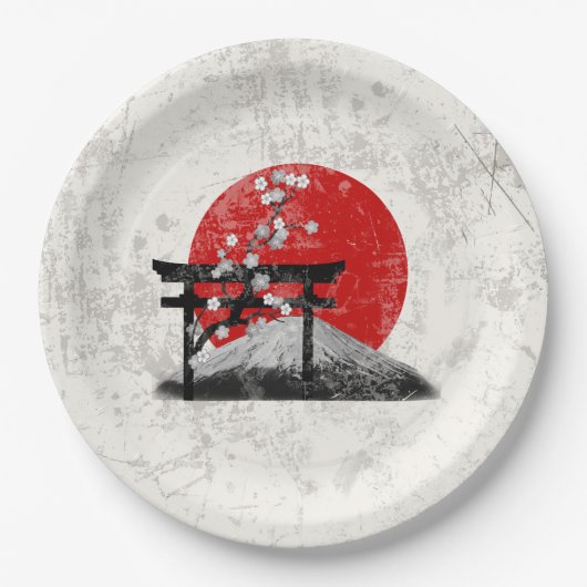 Vlag en symbolen van Japan ID153 Papieren Bordje (Voorkant)