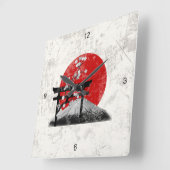Vlag en symbolen van Japan ID153 Vierkante Klok (Hoek)