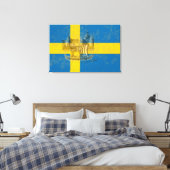 Vlag en symbolen van Zweden ID159 Canvas Afdruk (Insitu (Slaapkamer))