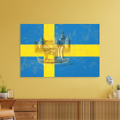 Vlag en symbolen van Zweden ID159 Canvas Afdruk (Insitu (Woonkamer))