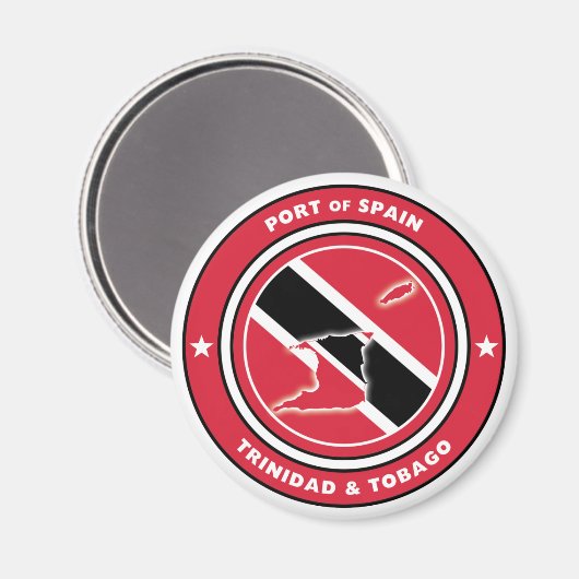 Vlag en vlag van Trinidad en Tobago Magneet (Voorkant / Achterkant)