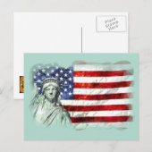 VLAG EN VRIJHEID VAN DE VS BRIEFKAART (Voorkant / Achterkant)