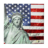 VLAG EN VRIJHEID VAN DE VS TEGELTJE (Voorkant)