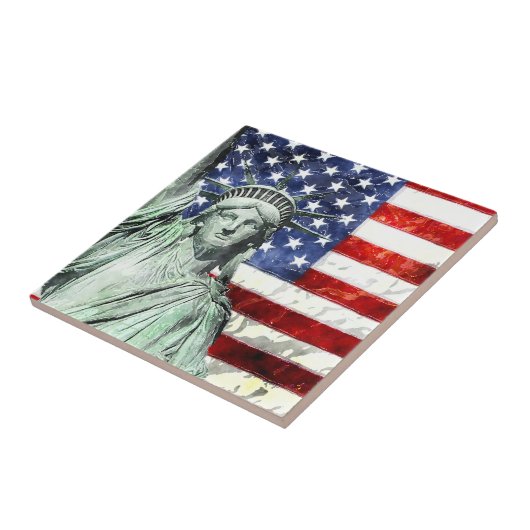 VLAG EN VRIJHEID VAN DE VS TEGELTJE (Zijkant)