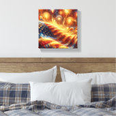 Vlag en vuurwerk op 4 juli canvas afdruk (Insitu (Slaapkamer))