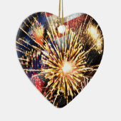 Vlag en vuurwerk van de Verenigde Staten Keramisch Ornament (Rechts)