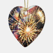 Vlag en vuurwerk van de Verenigde Staten Keramisch Ornament (Links)