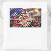 Vlag en vuurwerk van de Verenigde Staten Rechthoekige Sticker (Tas)