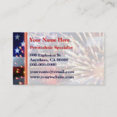 Vlag en vuurwerk van de Verenigde Staten Visitekaartje (Voorkant)