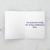 Vlag en vuurwerk van de vierde juli voeg uw Fotoka Kaart (Binnen)