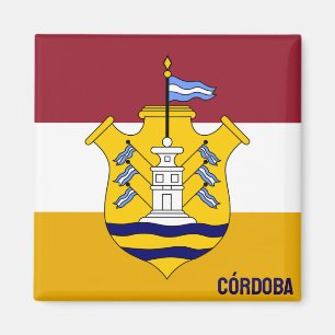 Vlag en wapen van Córdoba - stad, Argentinië Magneet