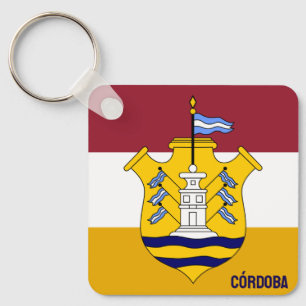 Vlag en wapen van Córdoba - stad, Argentinië Sleutelhanger