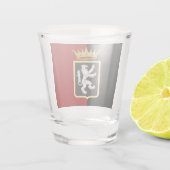 Vlag en wapen van de Valle d'Aosta (Italië) Shot Glas (Achterkant)