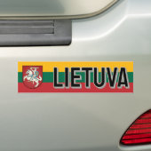 Vlag en wapen van Litouwen Bumpersticker (Op auto)