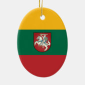 Vlag en wapen van Litouwen Keramisch Ornament (Achterkant)