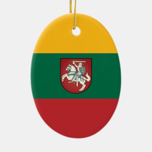 Vlag en wapen van Litouwen Keramisch Ornament (Achterkant)