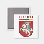 Vlag en wapen van Litouwen Magneet (Voorkant / Achterkant)