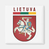 Vlag en wapen van Litouwen Magneet (Voorkant)
