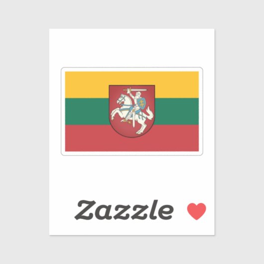Vlag en wapen van Litouwen Sticker (Vel)