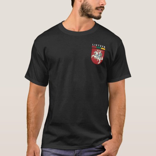 Vlag en wapen van Litouwen T-shirt (Voorkant)